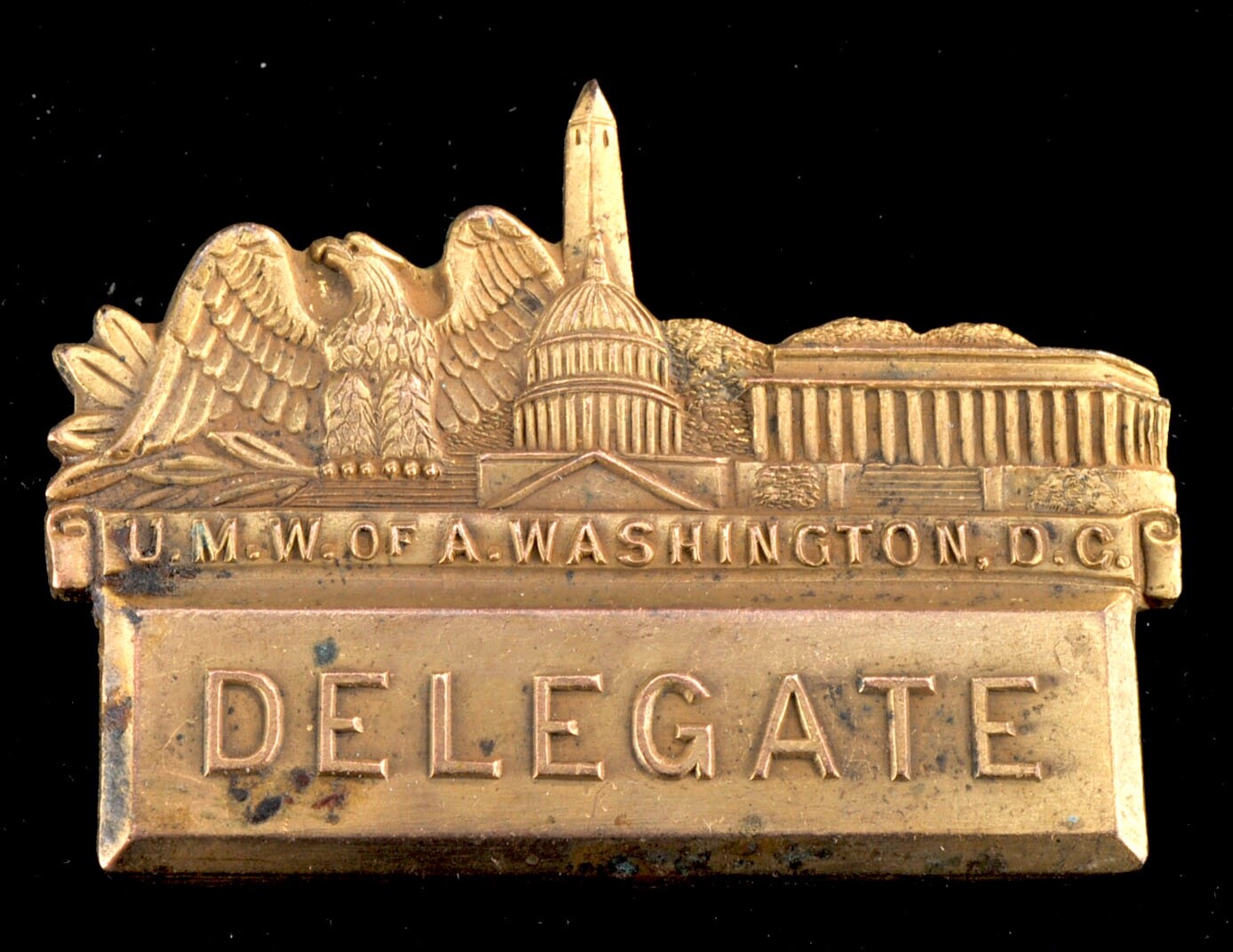 1930\'s United Mine Workers of America, U.M.W of .A. Washington D.C. Delegate Pin