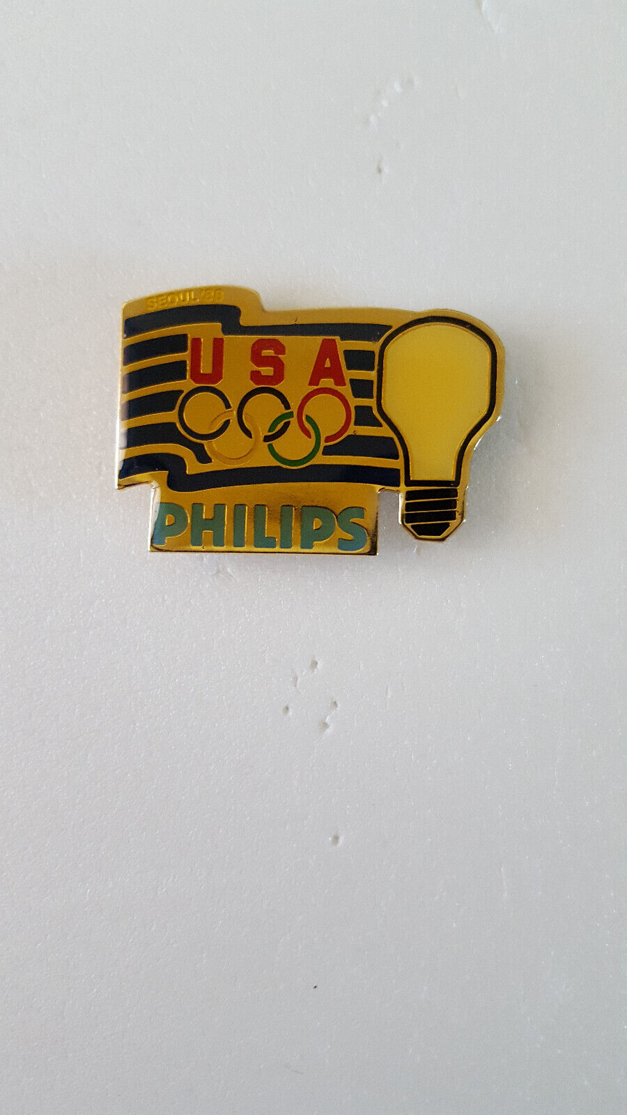 VINTAGE 1988 SEOUL OLYMPICS PHILIPS SPONSOR LAPEL PIN HAT RARE COLLECTABLE