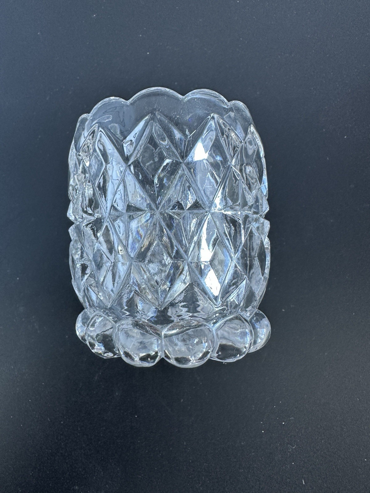 U.S.Glass Diamond Waffle Toothpick Holder 1891