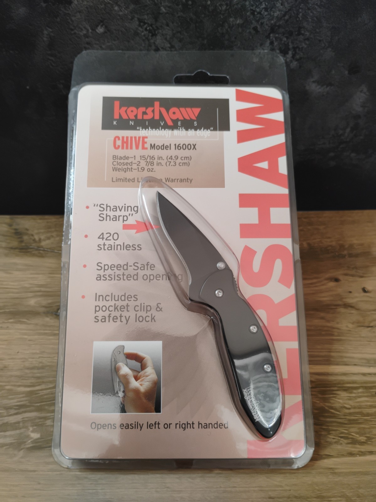 Kershaw Chive 1600X Speedsafe Pocket Knife Plain Edge Blade USA  
