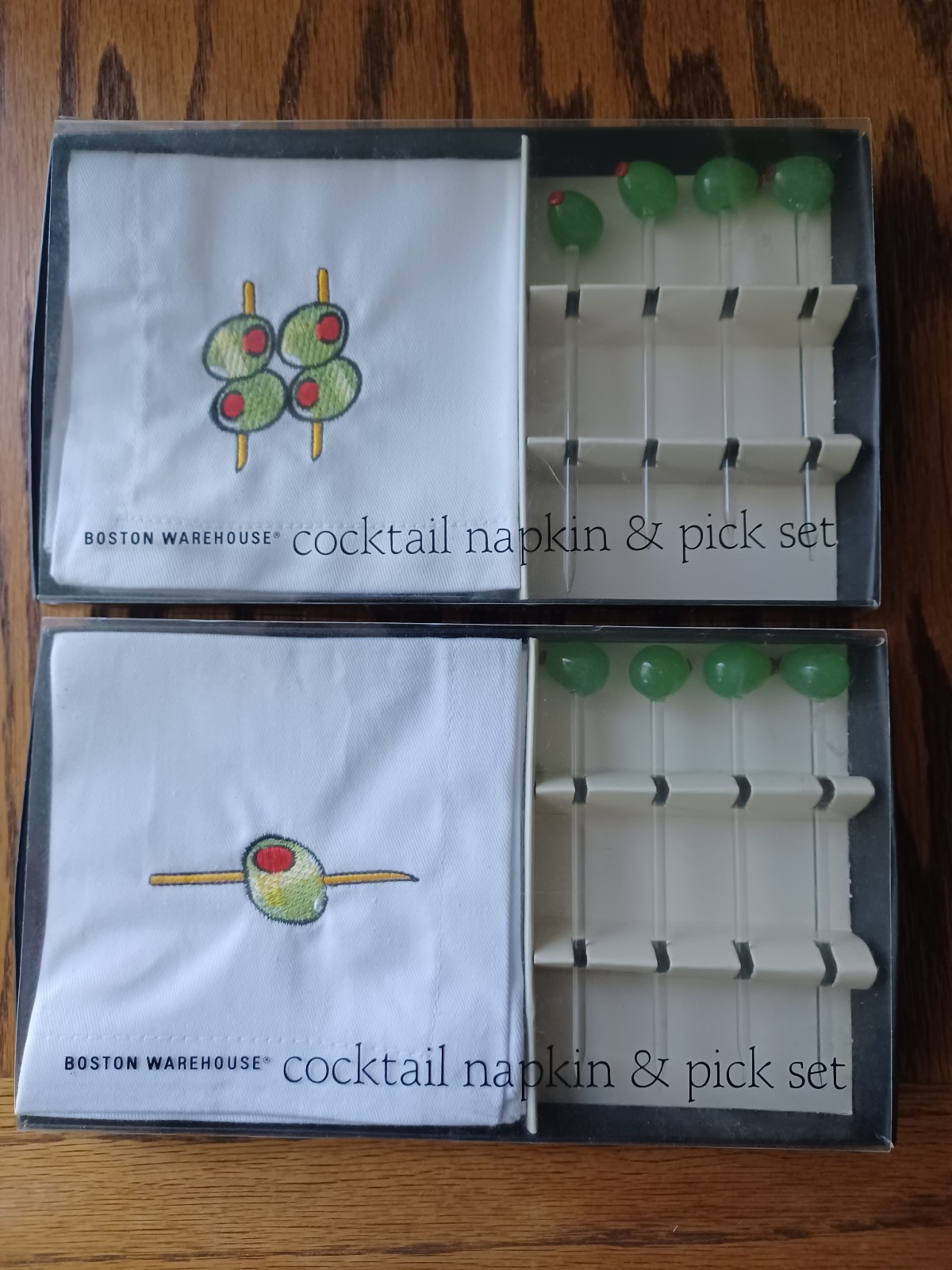 Two Boxes ~ Boston Warehouse ~ Cocktail Napkin & Pick Sets