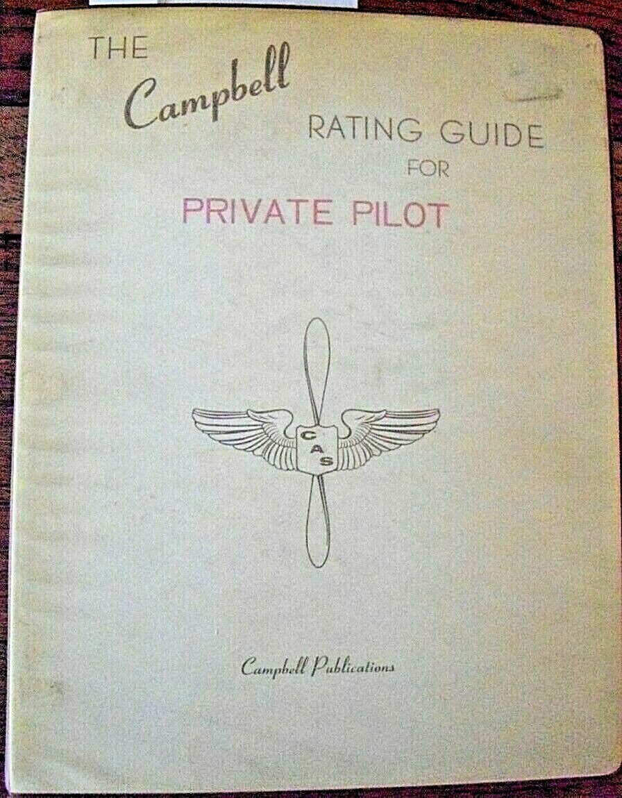 Vintage 1961-4 The Campbell Rating 3 Guides for Private Pilot Manual Exam 12 Map