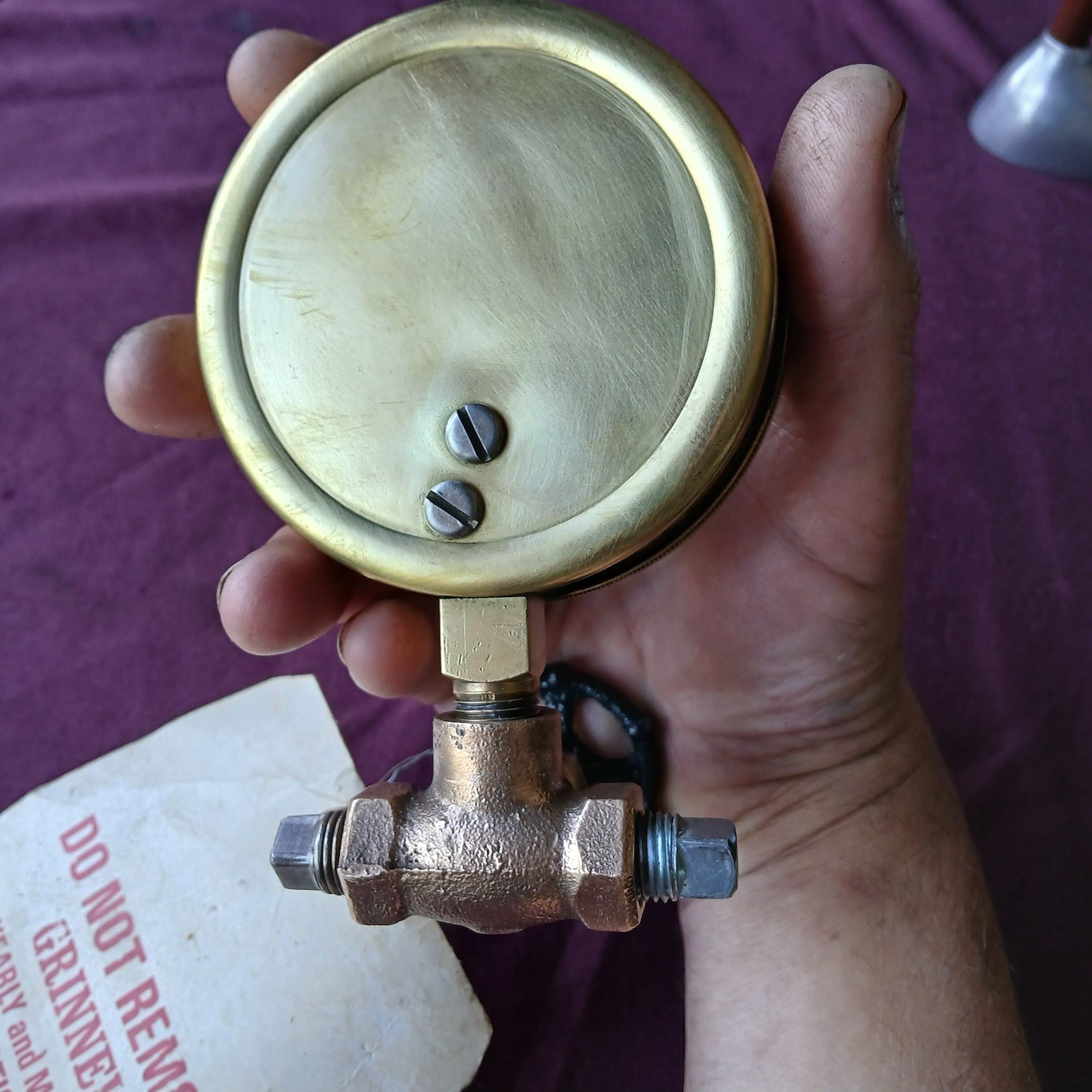 Vintage Solid Brass Gauge Production Year 1969