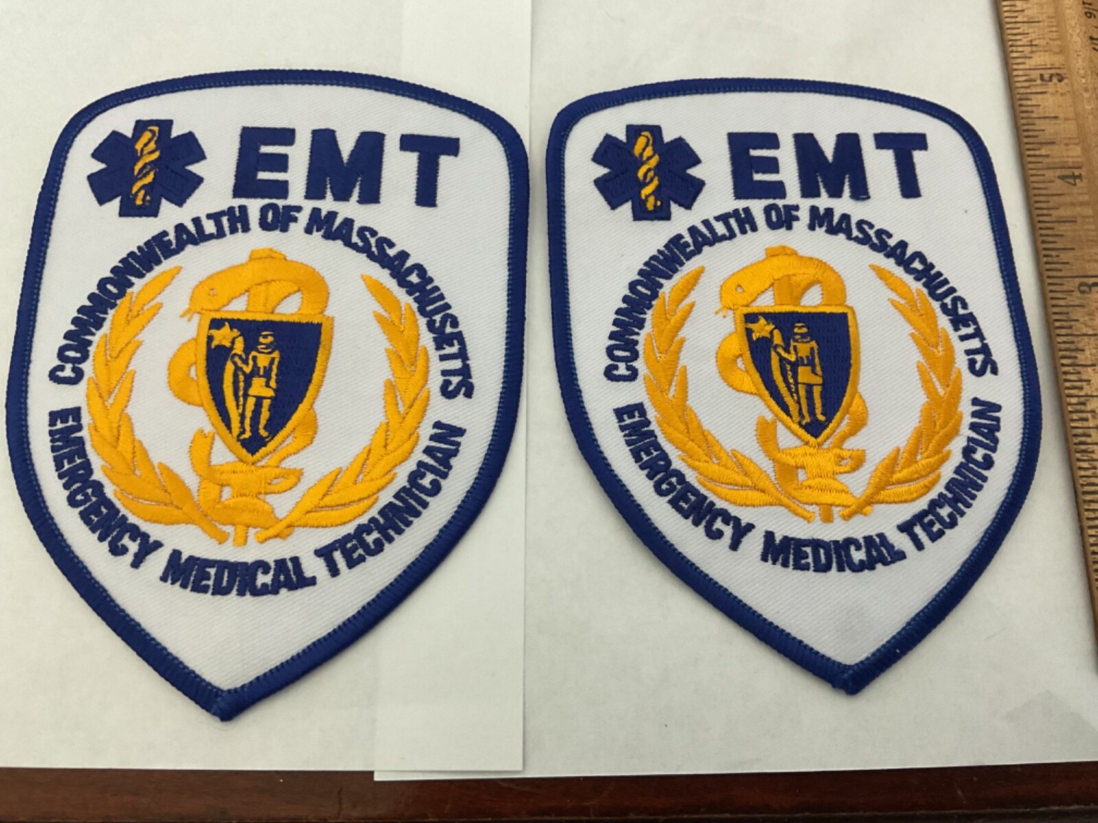 EMT Commonwealth Of Massachusetts collectors patch full-size new 2 patches