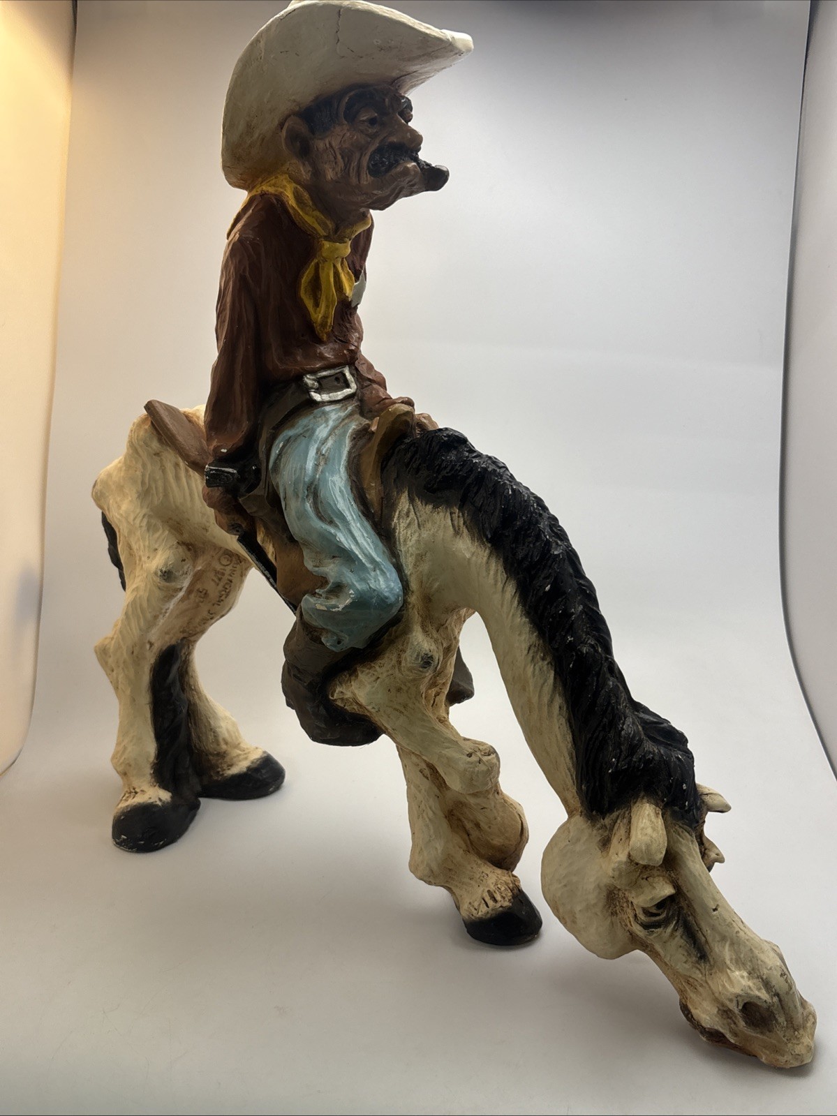 Vintage 1977 Universal Statuary Corp 523 Cowboy Sheriff Horse Statue 18\