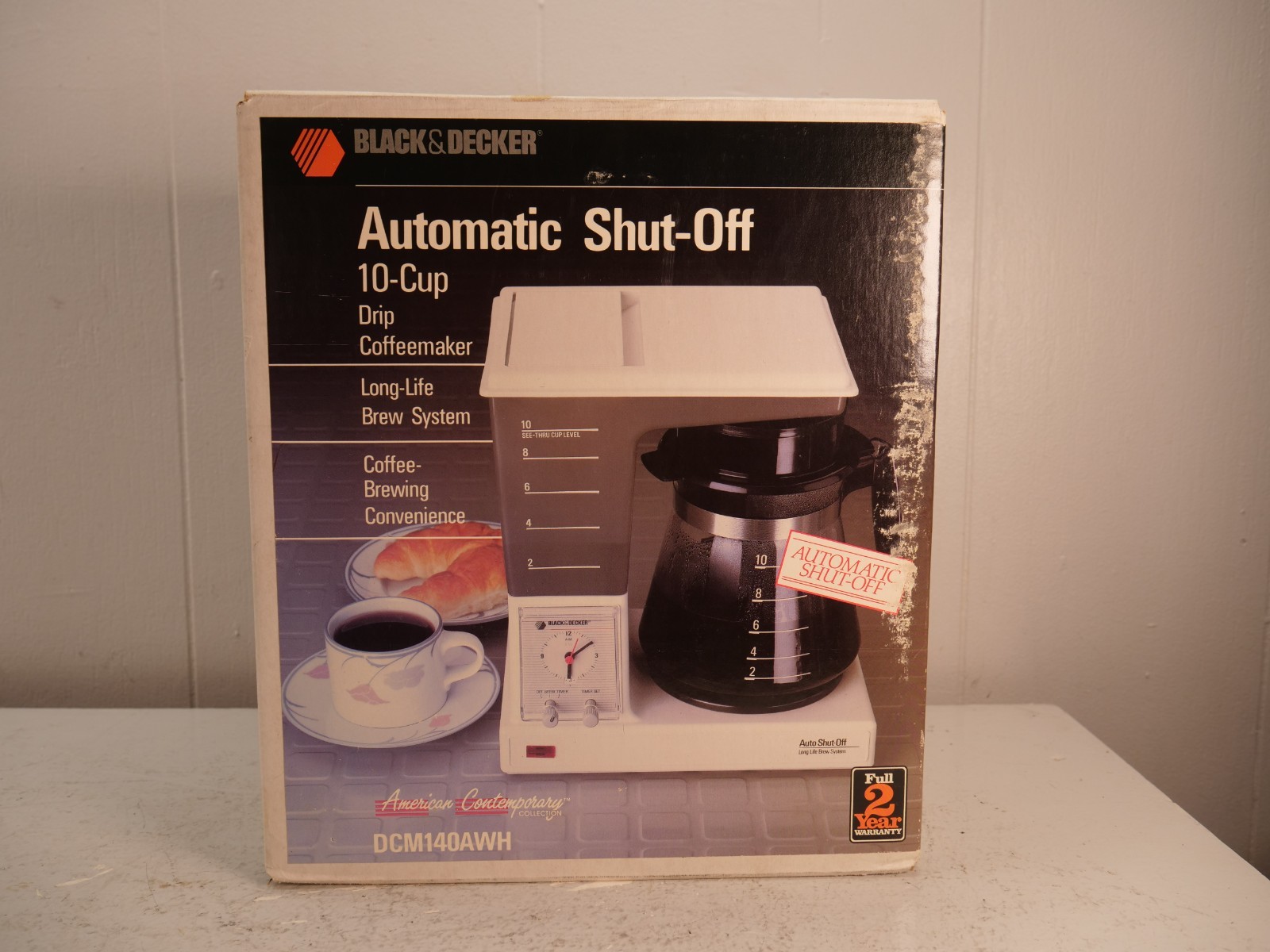 Vintage Black & Decker automatic shut off coffeemaker dcm140awh 1989 10 Cup NEW