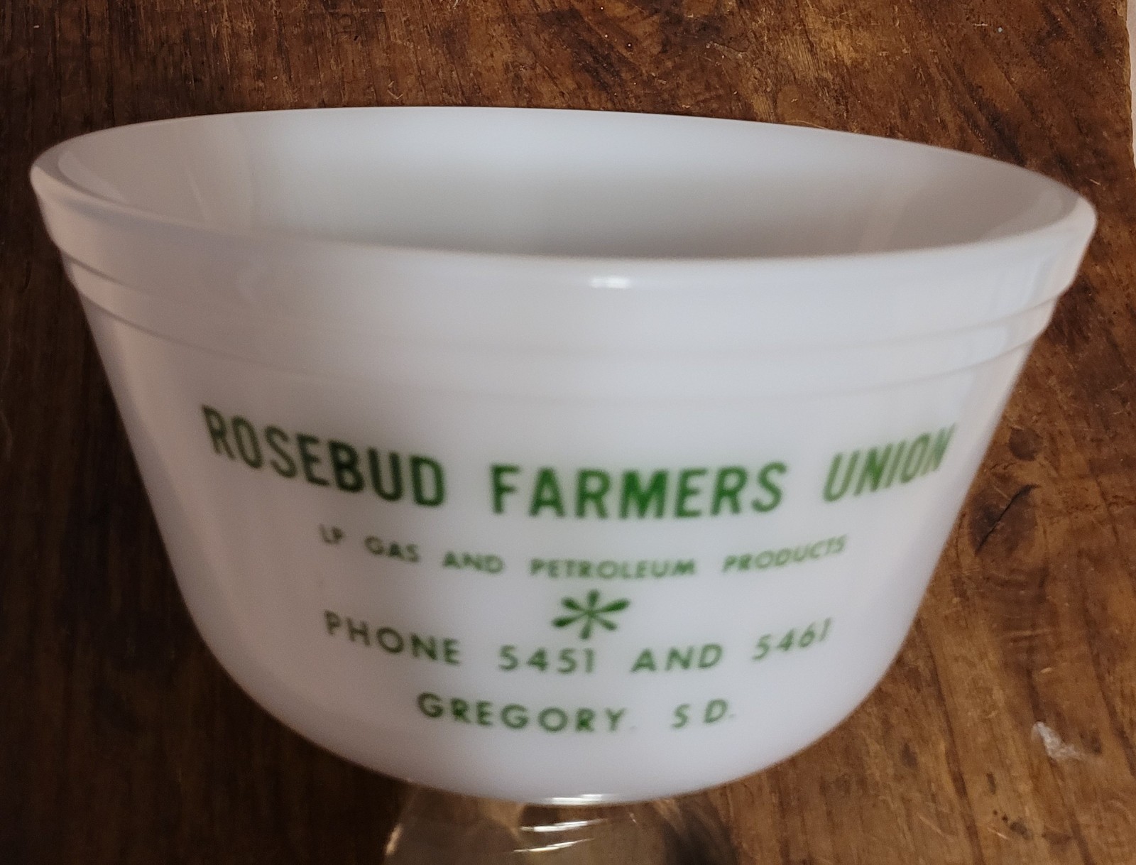 1955? Gregory, SD Rosebud Farmers Union Adv. Bowl Burke Dixon Colome Dallas, SD 1955? Gregory, SD Rosebud Farmers Union Adv. Bowl Burke Dixon Colome Dallas, SD