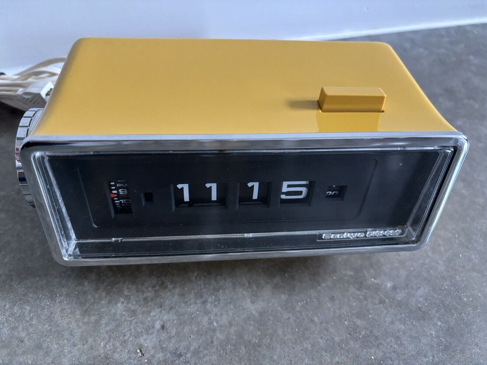 Vintage Sankyo 501 DIGI-GLO Digital Alarm Clock Mid Century Space Age Mustard