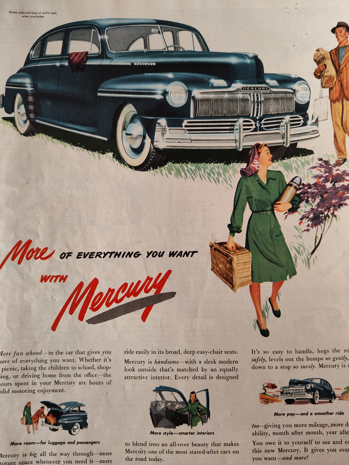 1947 Collier's Ad MORE of Everything You Want with MERCURY Automobiles