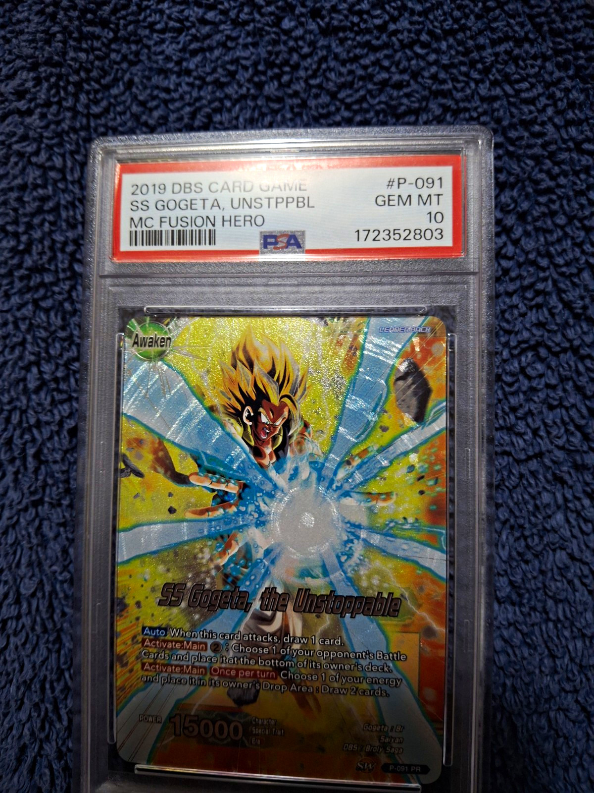 Bandai 2019 Dragon Ball Super DBS Card Game SS Gogeta the Unstoppable P-091 MC