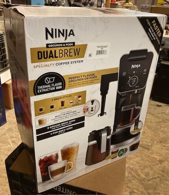 New in Box Ninja Grounds & Pods DualBrew Specialty Coffee System CFP300 Black