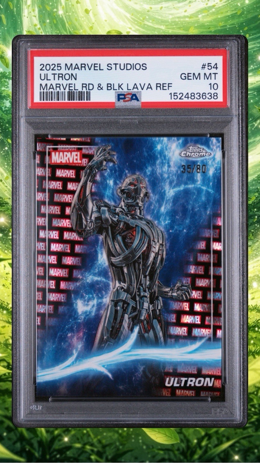2025 TOPPS MARVEL STUDIOS CHROME #54 ULTRON MARVEL RED & BLACK LAVA POPULATION 1