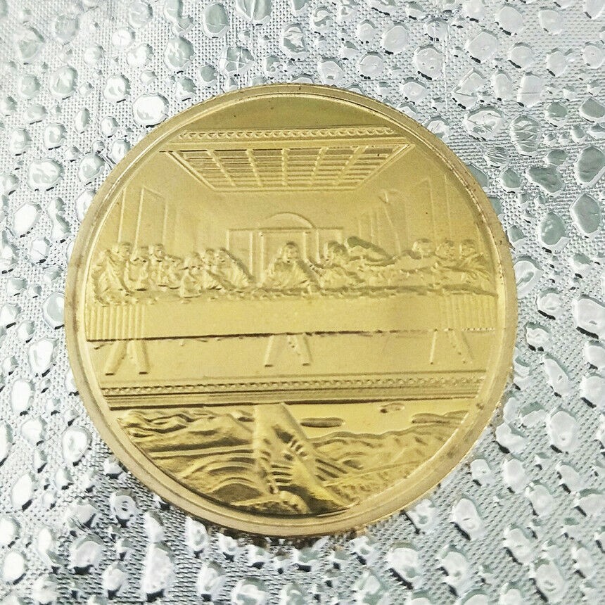 * 100 PCS Jesus Christ & Last Supper Gold Plated Coin *Great Religious Keepsake * 100 PCS Jesus Christ & Last Supper Gold Plated Coin *Great Religious Keepsake
