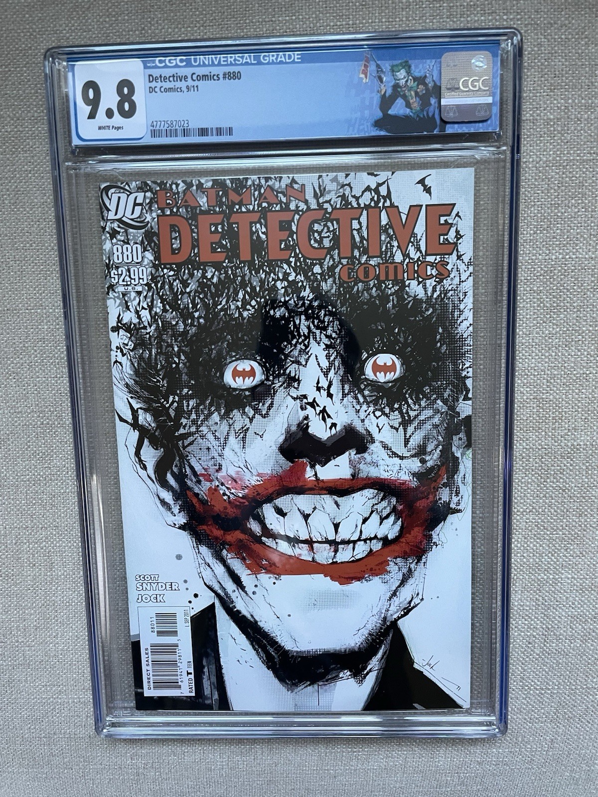 Detective Comics #880 CGC 9.8, Classic Jock Joker Cover W/ Joker Label, 2011