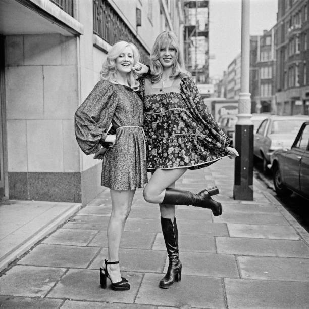 Models Vee Brooks Stephanie McLean London UK 16th October 1972 McL- Old Photo