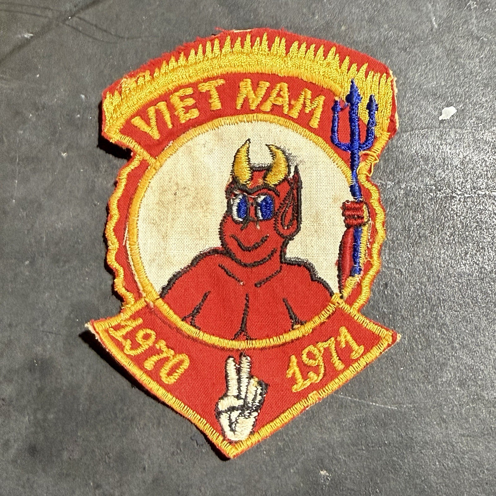 Original Vietnam War 1970-1971 Devil Novelty Patch