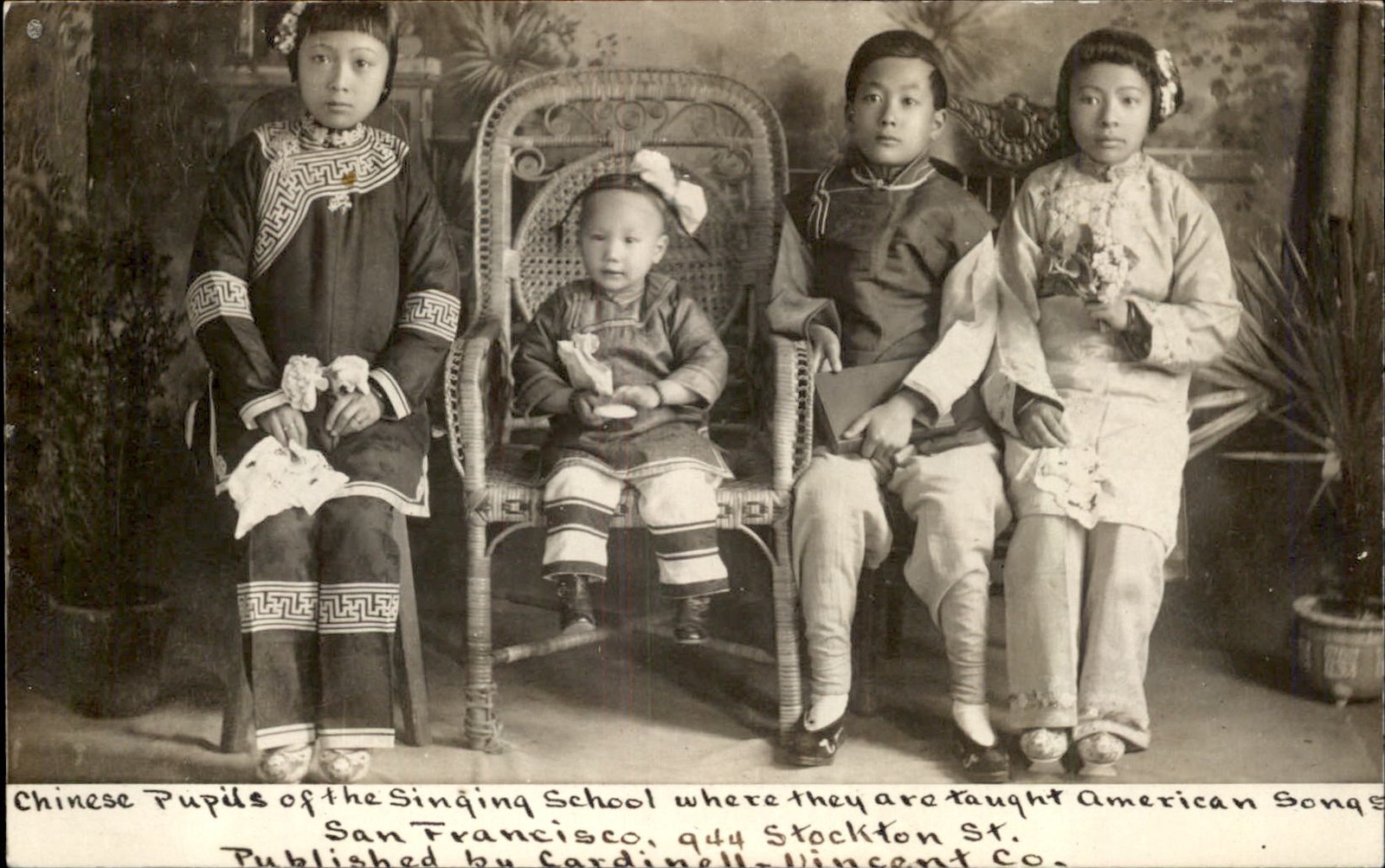 San Francisco CA Chinese Pupils c1900s-10s Real Photo Vintage Postcard bhn