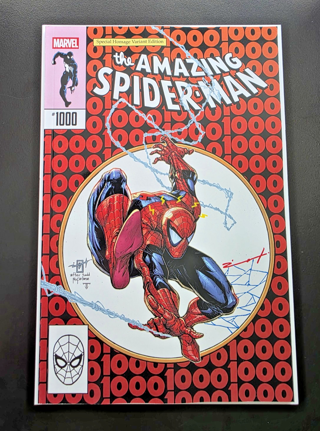 Amazing Spider-Man 1000 NYCC Exclusive Uribe Signed/Sketched Spidey Sense & Web