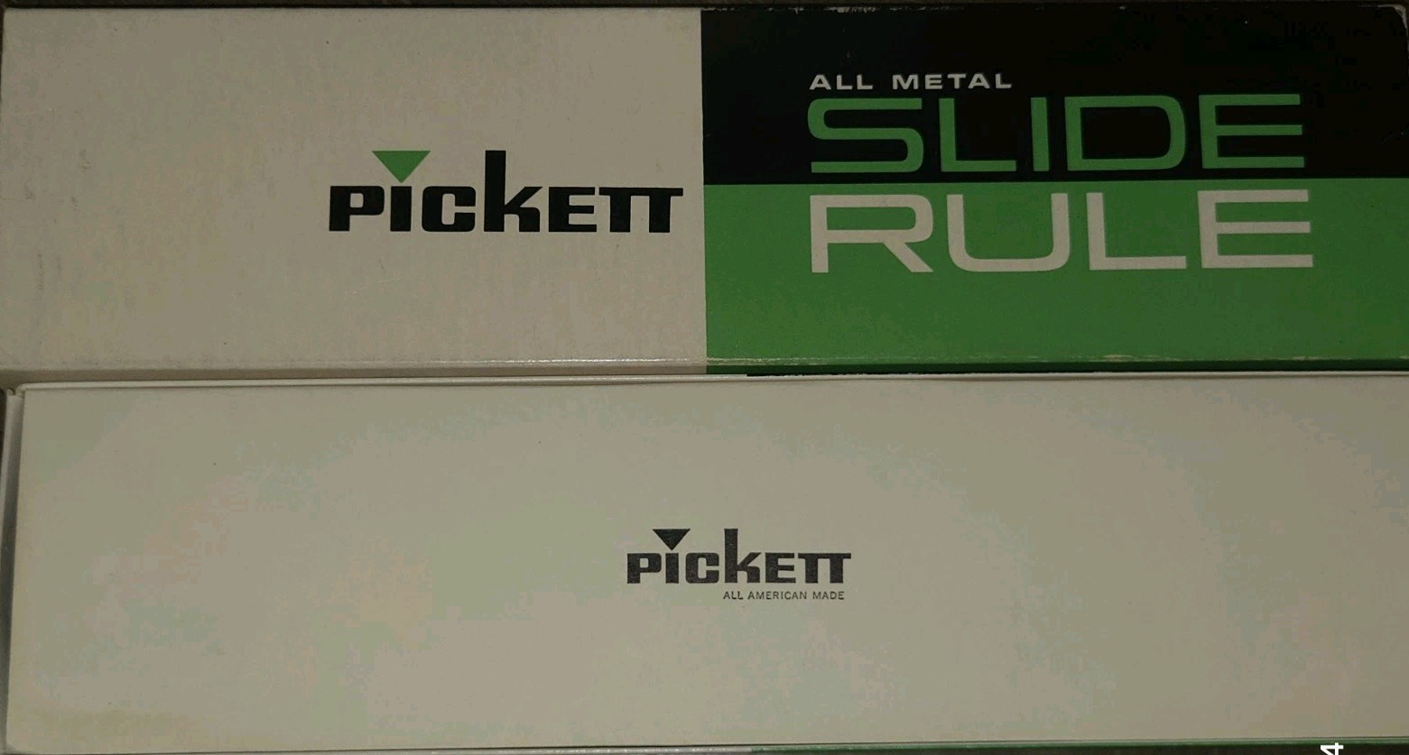 Vtg Beautiful PICKETT N902-ES SLIDE RULE + Manual Slipcase Box Simplex Trig