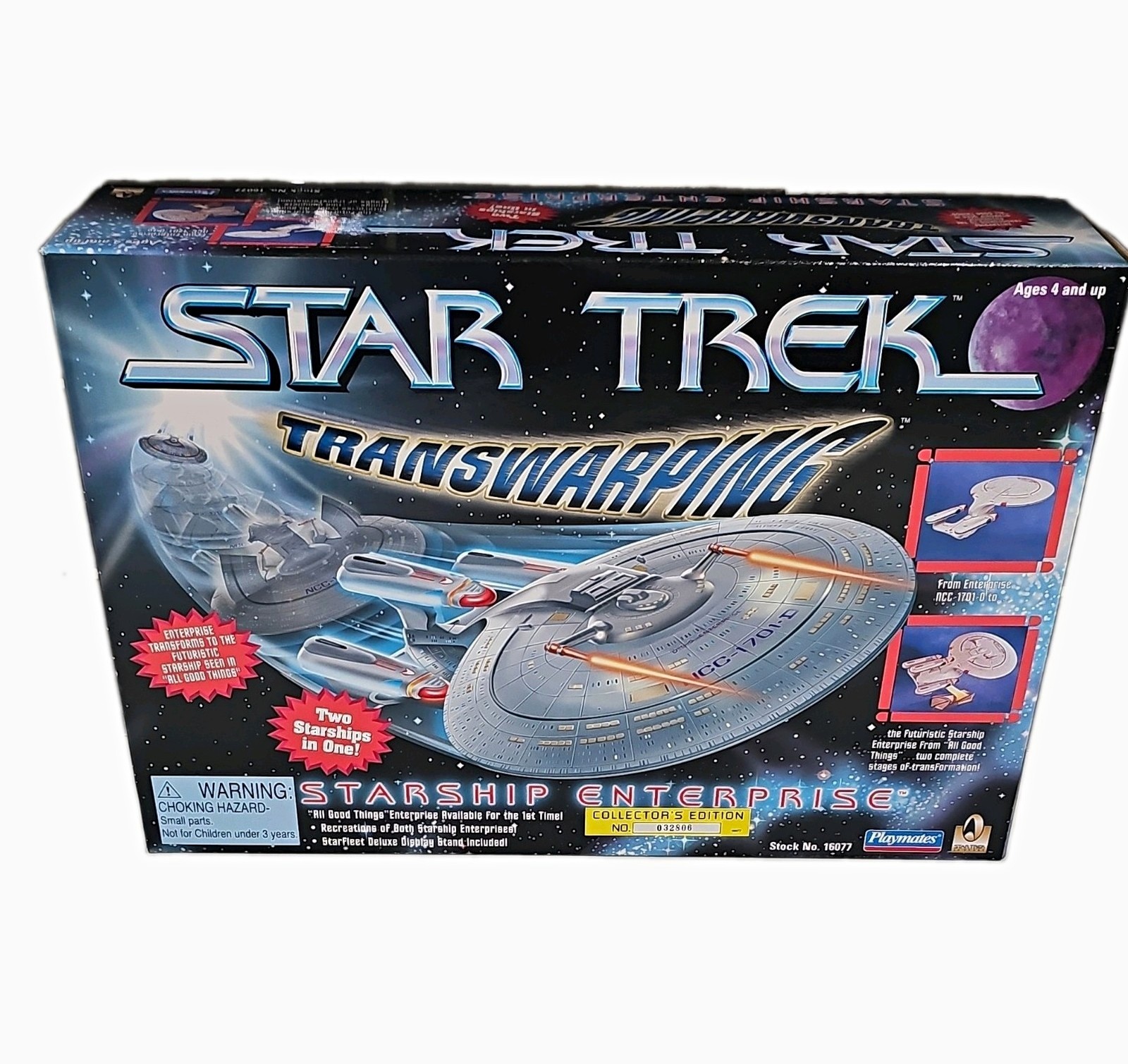 Star Trek Transwarping Starship Enterprise Playmates 1996 Toy Ship VTG 16077