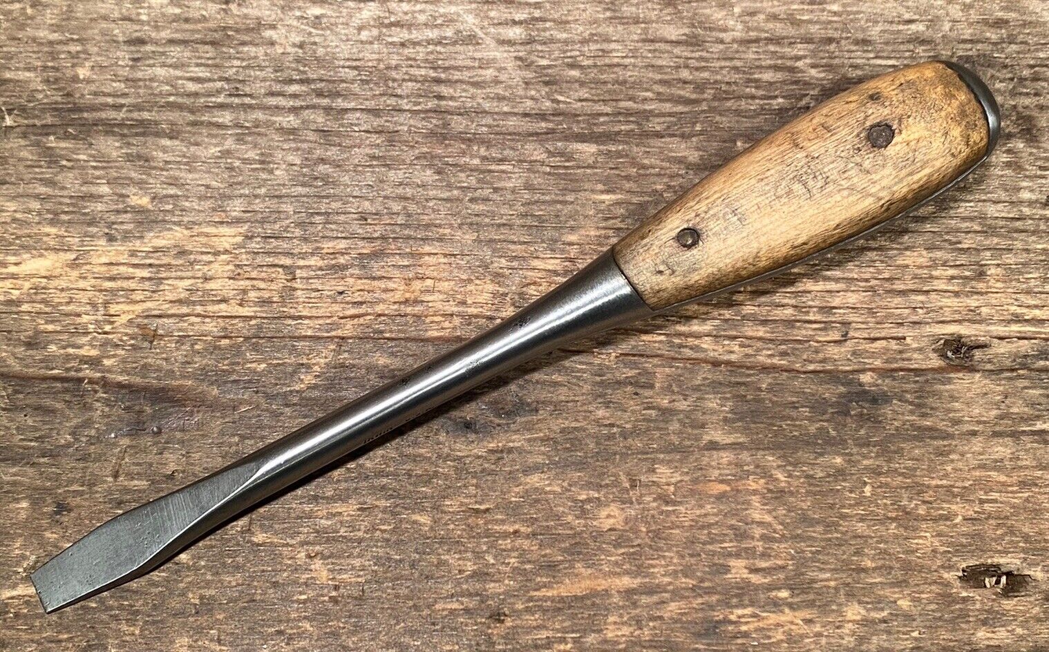 Vintage Irwin USA Wooden Perfect Handle 8 1/2” Screwdriver Flat/Slotted 