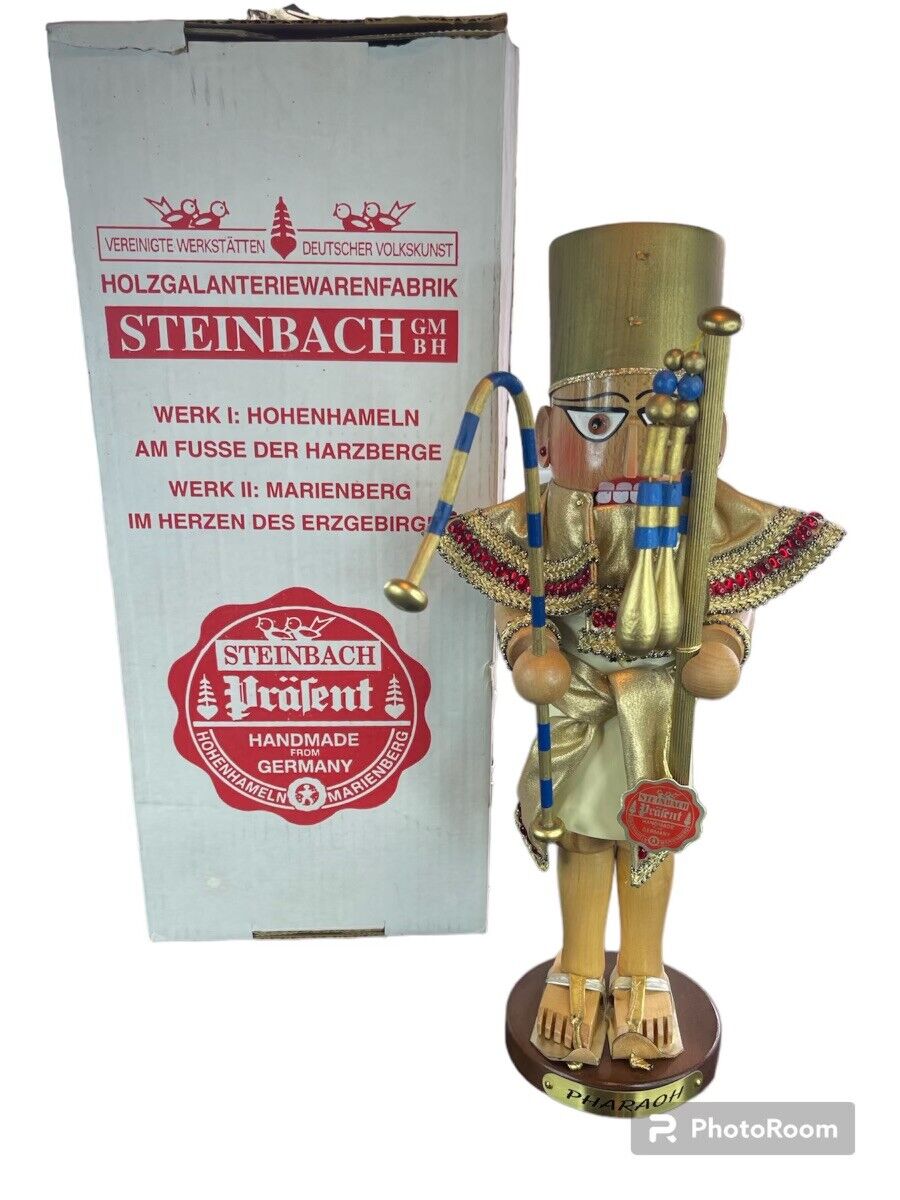 Vintage Steinbach Volkskunst  Egyptian Pharaoh Nutcracker 16.5” Germany W/ Box
