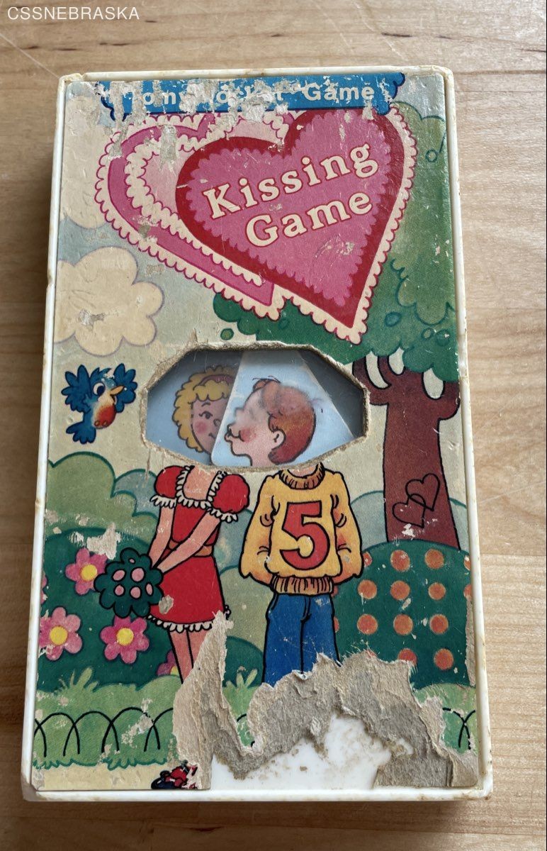 Vintage 1975 Tomy Pocket Game Kissing Game Rare Handheld Mechanical Toy Retro