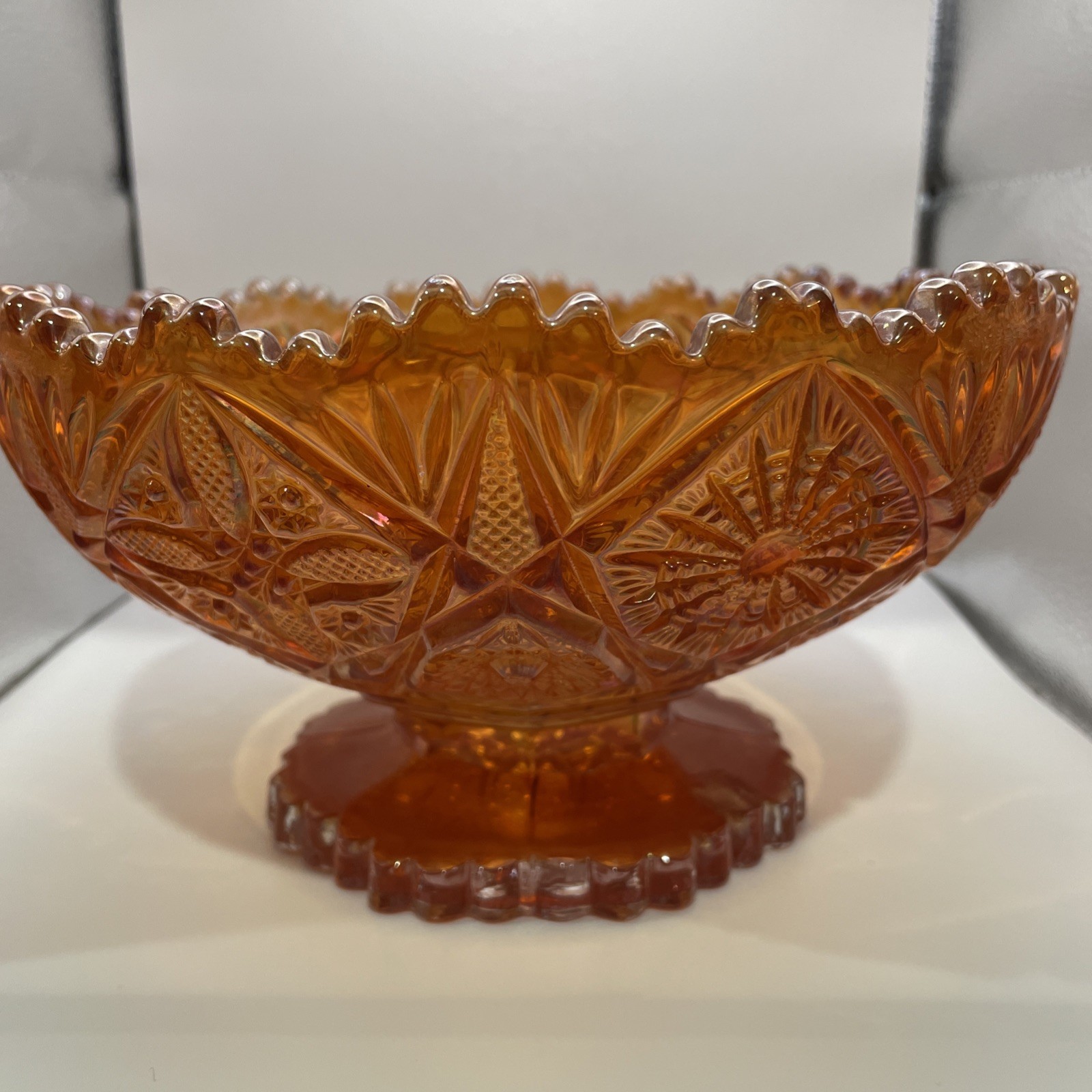 Imperial Glass Marigold Carnival Glass Bowl 8”