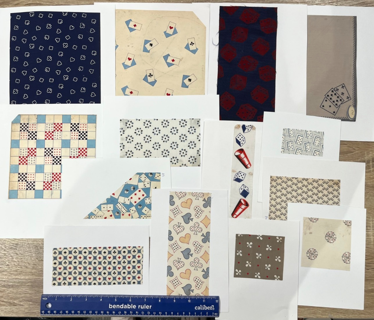 Lot of 60 pc Vintage & antique Cards & games conversational textile swatches