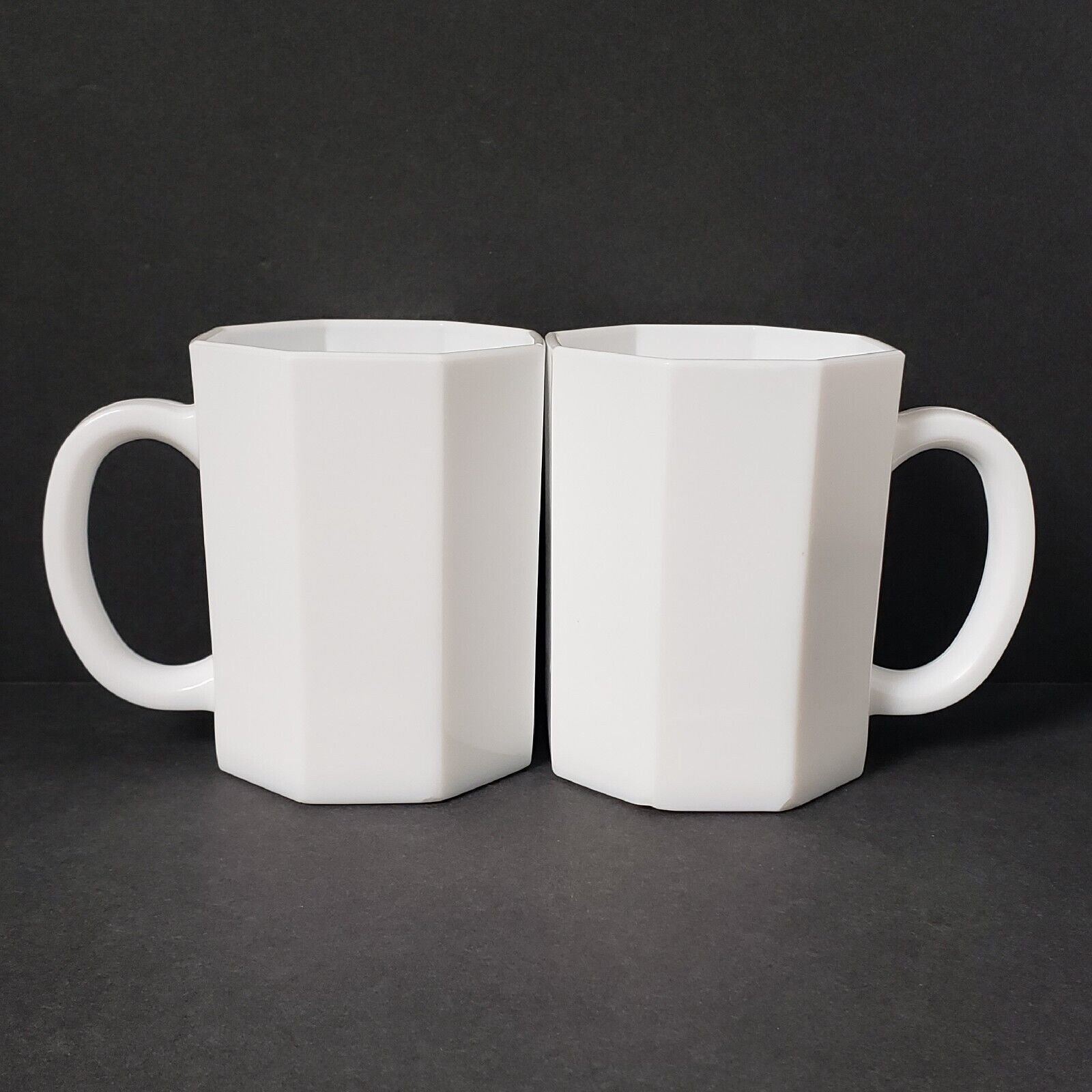 Vintage Arcoroc France Octime 10 oz. White Glass Coffee Mug Cup