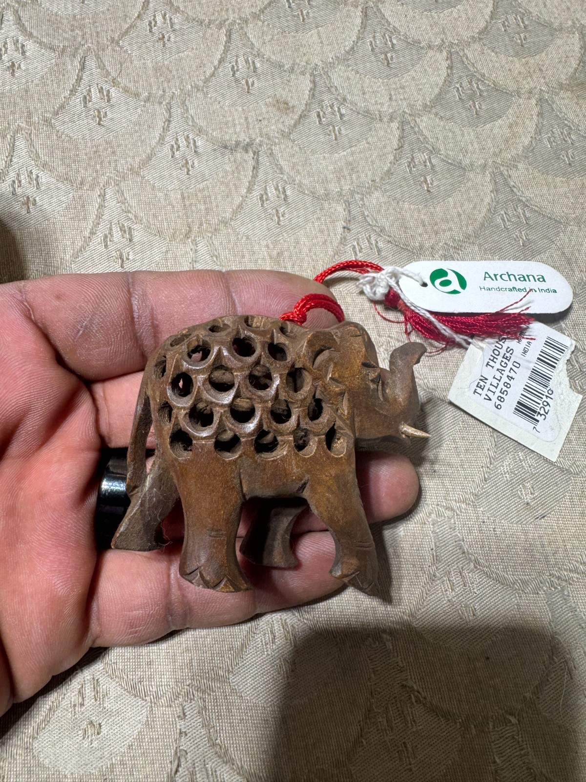 Small Ten Thousand Villages Archana India Carved Wood Elephant Small Ten Thousand Villages Archana India Carved Wood Elephant