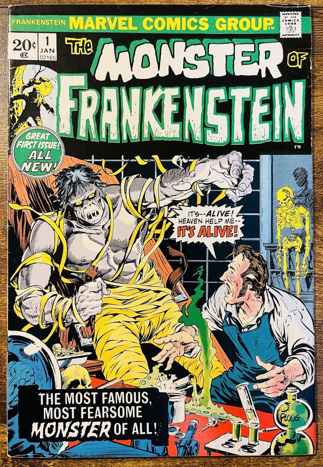 FRANKENSTEIN MONSTER 1 VF+ 8.5 MIKE PLOOG COVER 1ST APPEARANCE IN MARVEL 1973