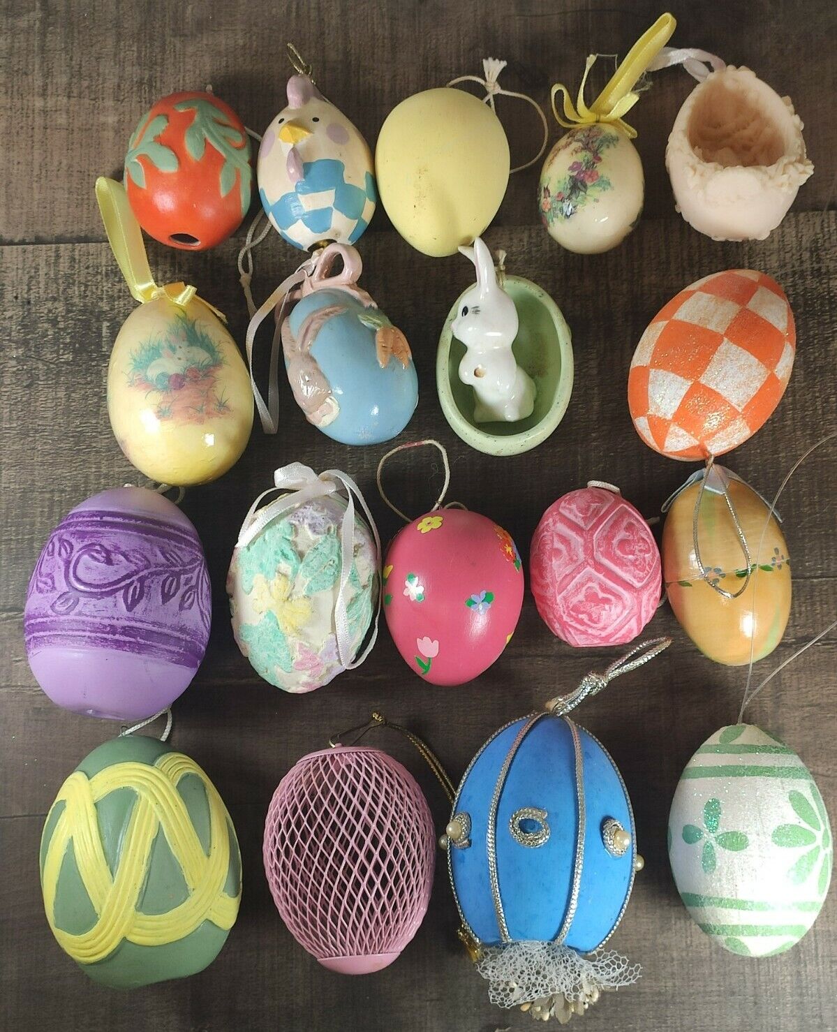 Easter Egg Christmas Ornaments/Figurines Lot of 18
