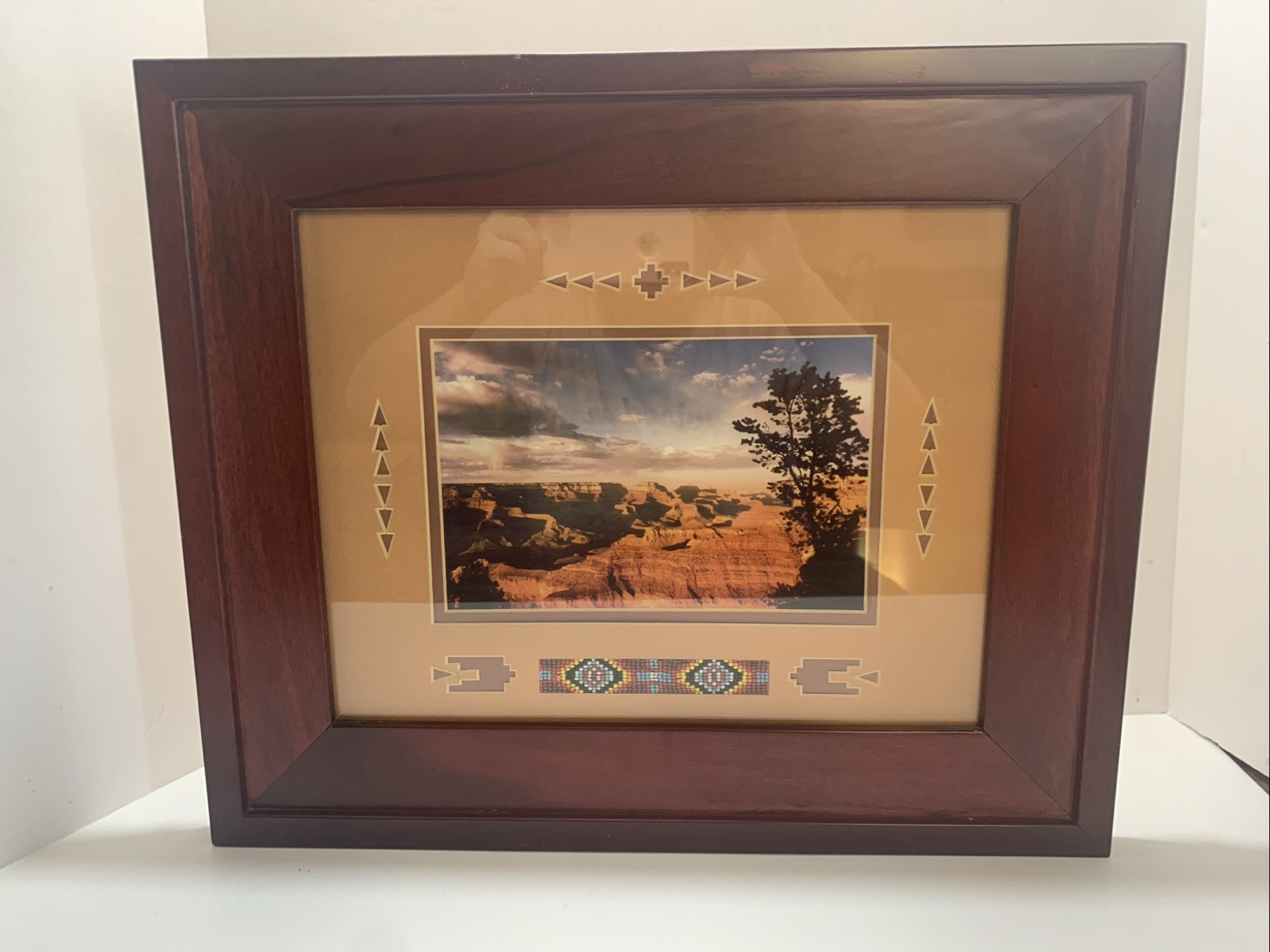 Southwest Framed Picture Native American of The Grand Canyon Vintage  16x20