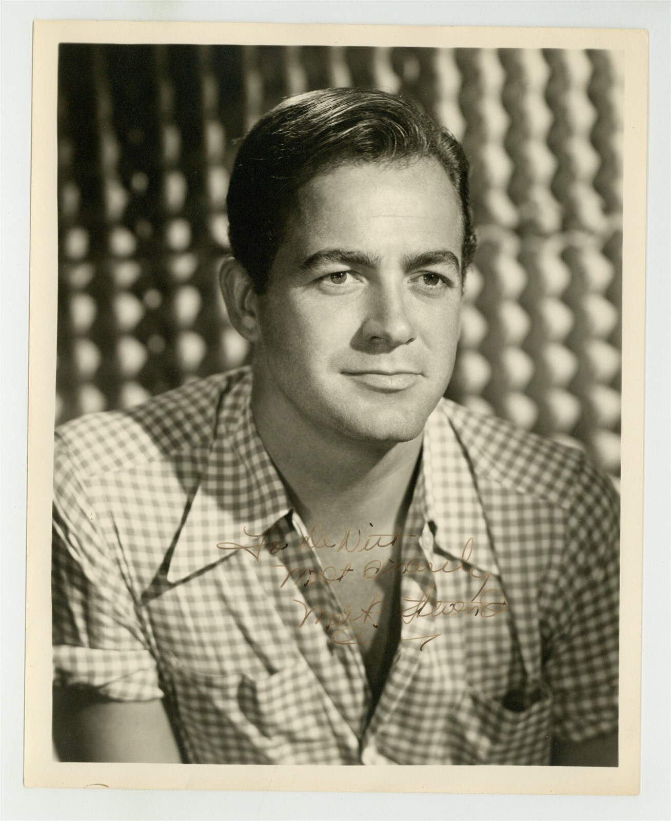 Mark Stevens 1946 Signed Actor Martin Kane, Private Eye 8x10 Portrait Photo Mark Stevens 1946 Signed Actor Martin Kane, Private Eye 8x10 Portrait Photo