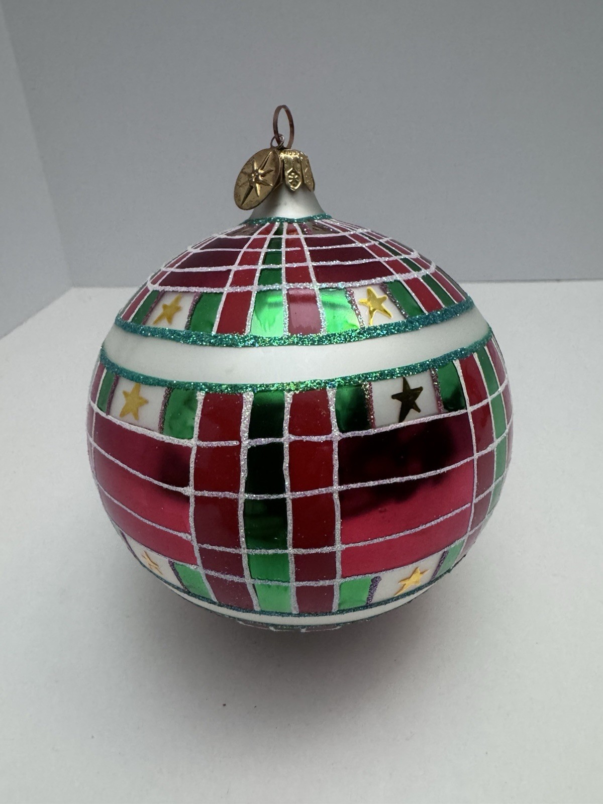 Christopher Radko Star Weaver Christmas Ornament Ball 2001 01-0061-0