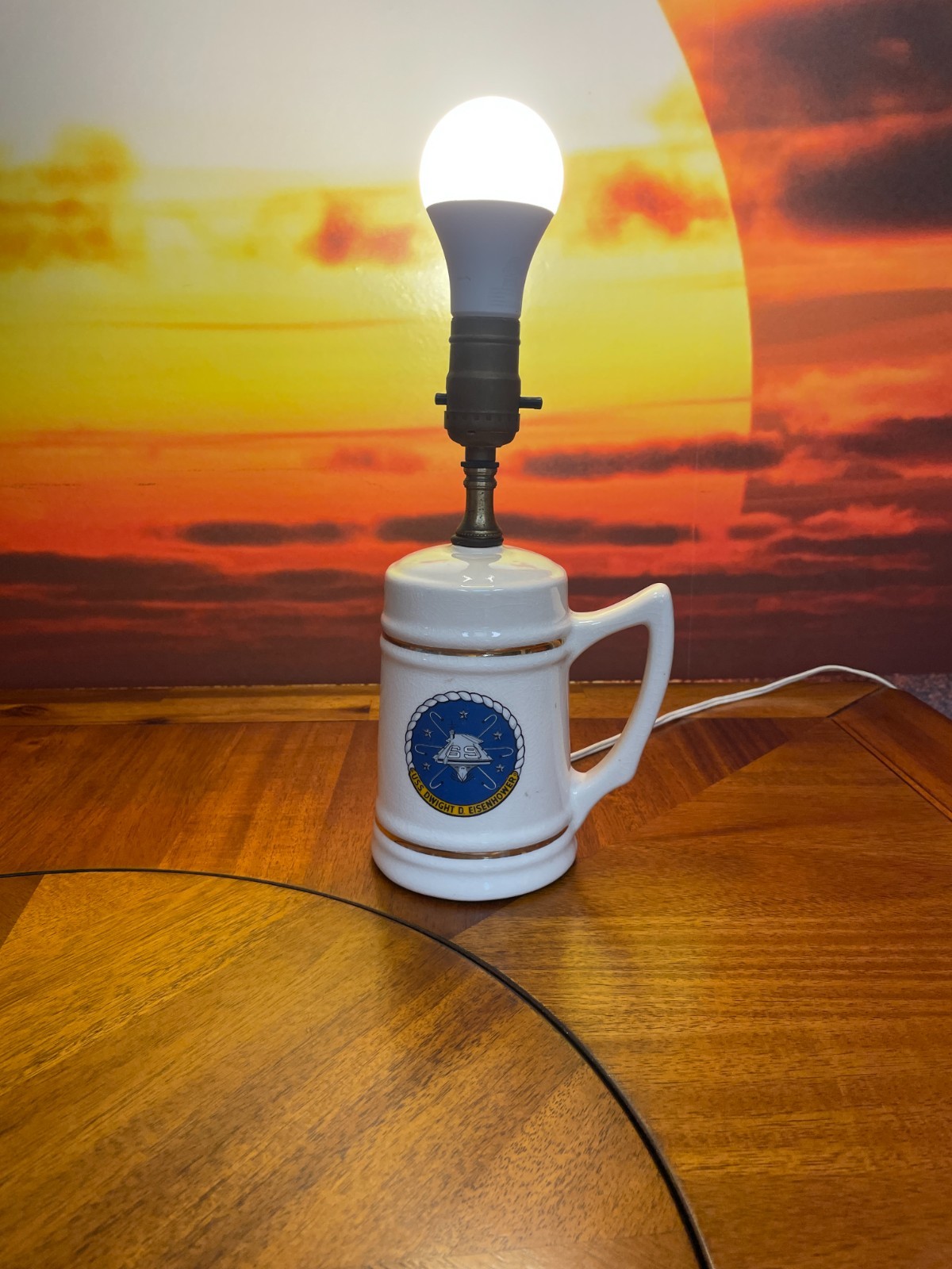 Vintage USS Dwight D. Eisenhower CVN-69 MUG LAMP
