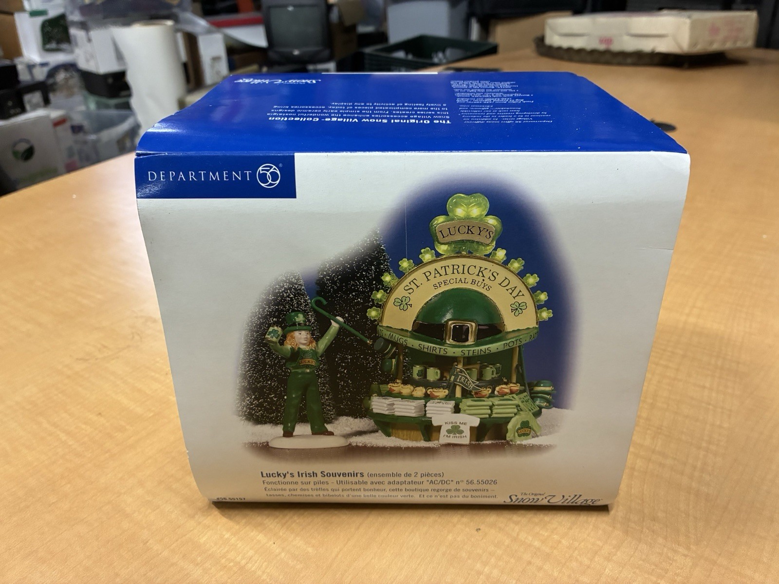 Dept. 56 Lucky's Irish Souvenirs St. Patrick's Day Snow Village 56.55157 -NOB