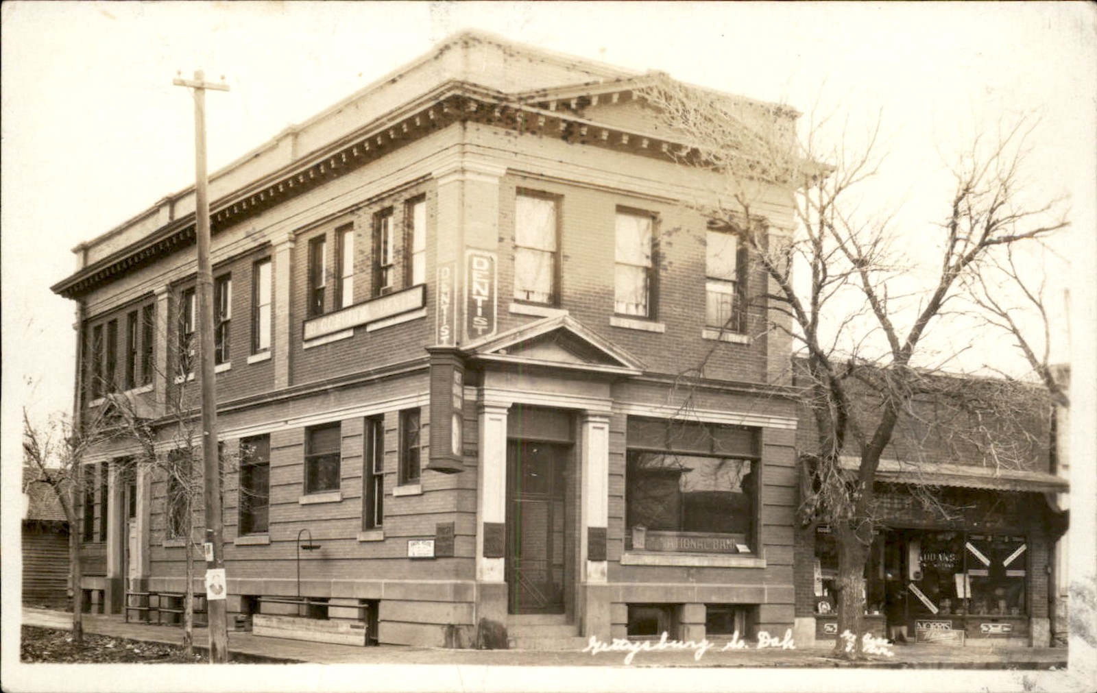 Gettysburg South Dakota SD Dentist Office c1910s Real Photo Vintage Postcard