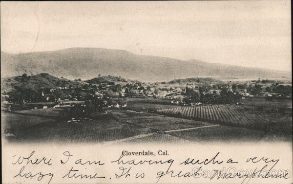 Cloverdale, California CA View of City 1908 Antique Original Vintage Postcard Cloverdale, California CA View of City 1908 Antique Original Vintage Postcard