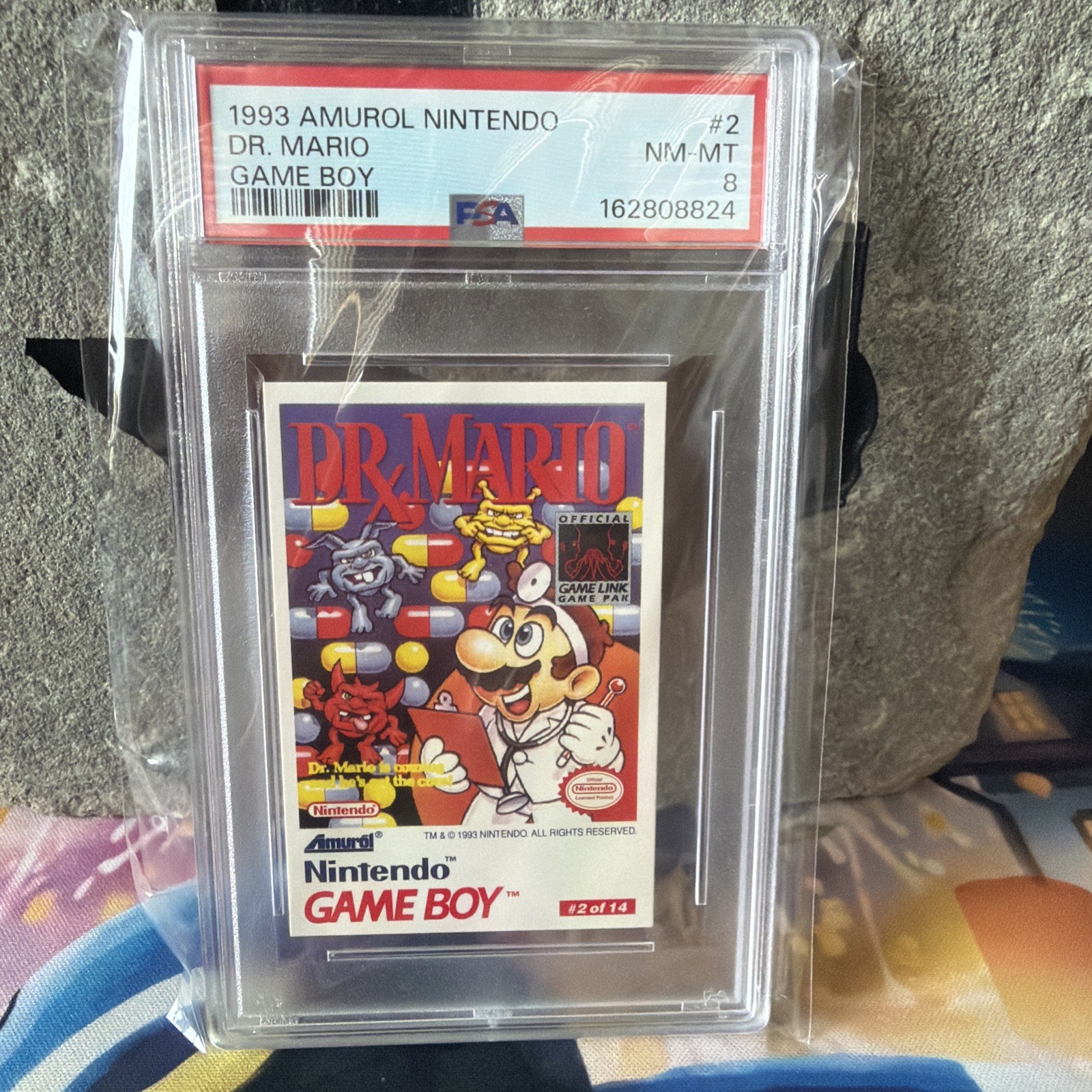 1993 Amurol Nintendo Dr. Mario Game Boy #2 PSA 8 NM-MT Vintage Mario Card