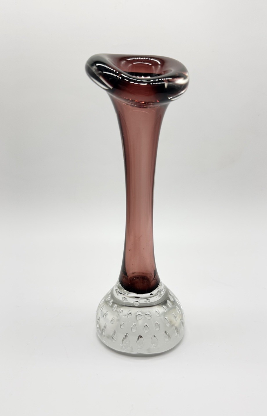 Vintage Glass Swedish fluted purple Amethyst Bud vase MCM Vintage Glass Swedish fluted purple Amethyst Bud vase MCM