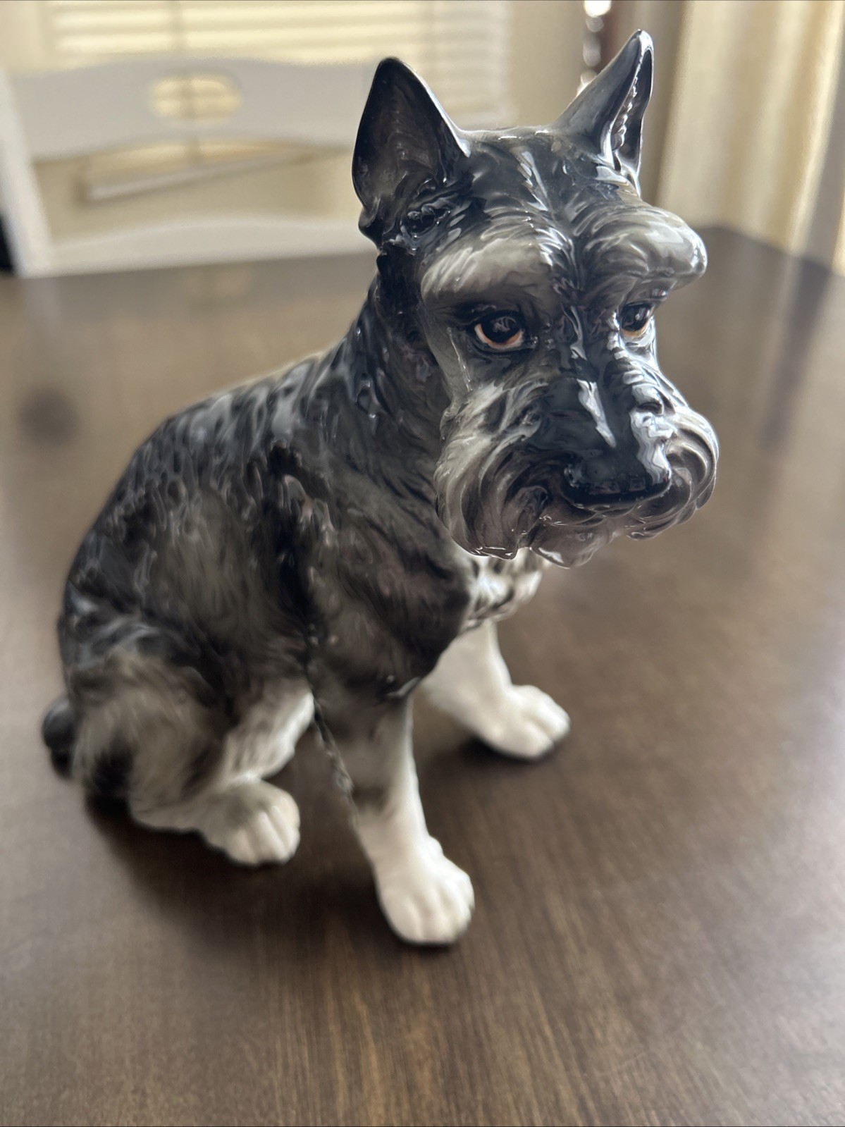 MCM Napcoware Japan #9854 Schnauzer Grey Terrier Dog Porcelain Figurine 7.5\