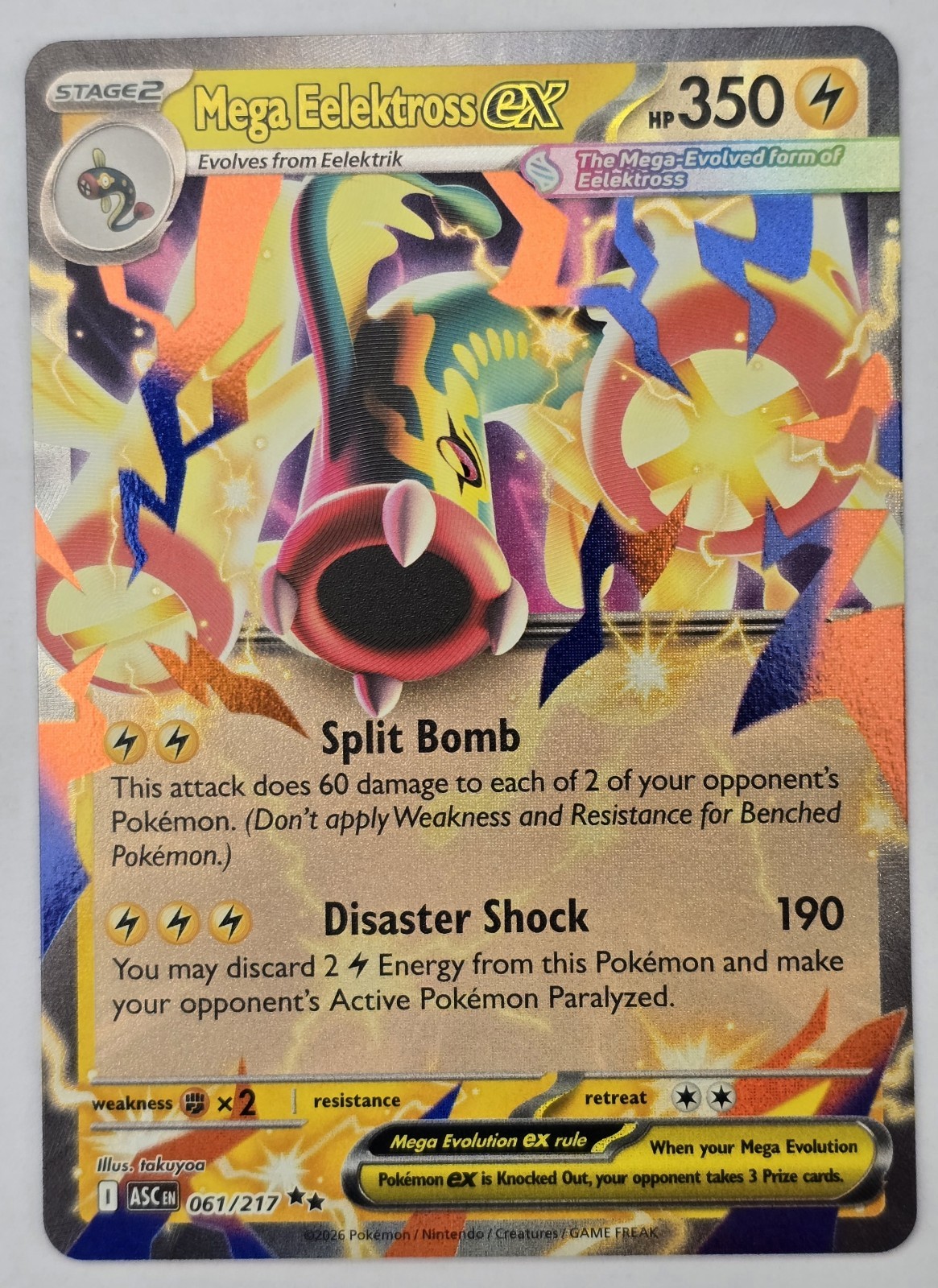 Pokemon TCG Mega Eelektross Ex 061/217 Ascended Heroes Double Rare