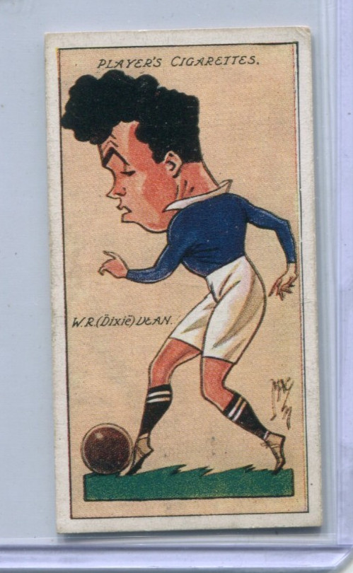 1926 JOHN PLAYER FOOTBALL CARICATURES BY MAC TOBACCO CARD #10 DIXIE DEAN SOCCER
