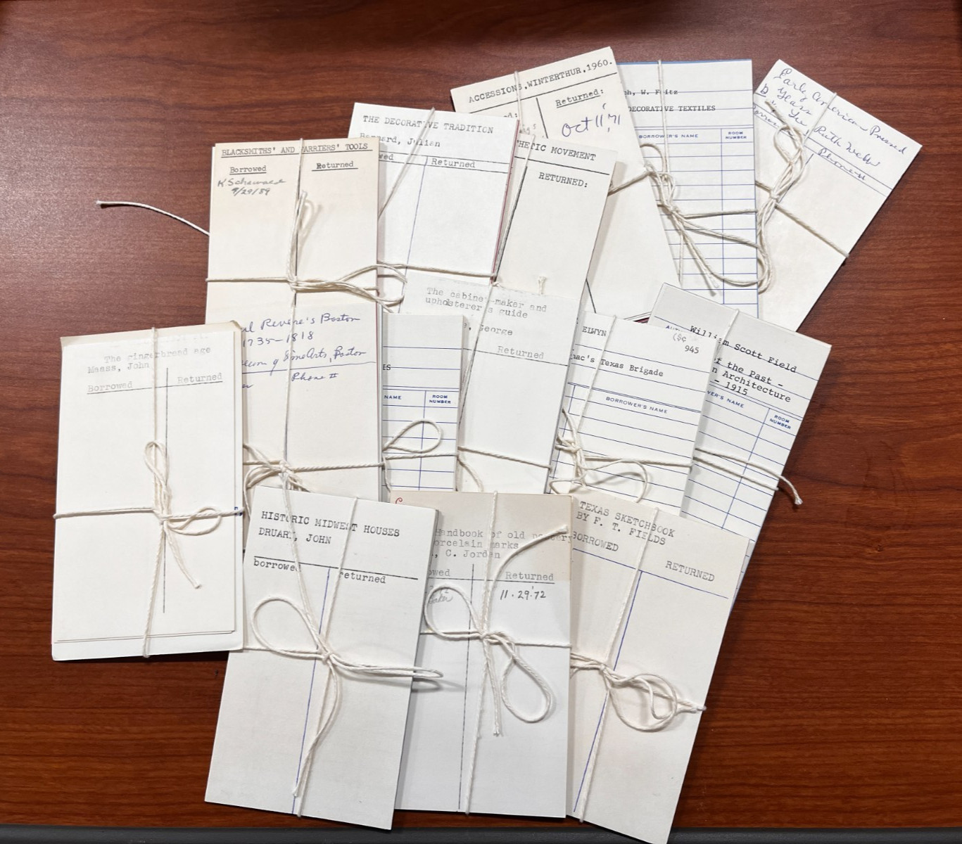 Bundle of 10 library check-out cards