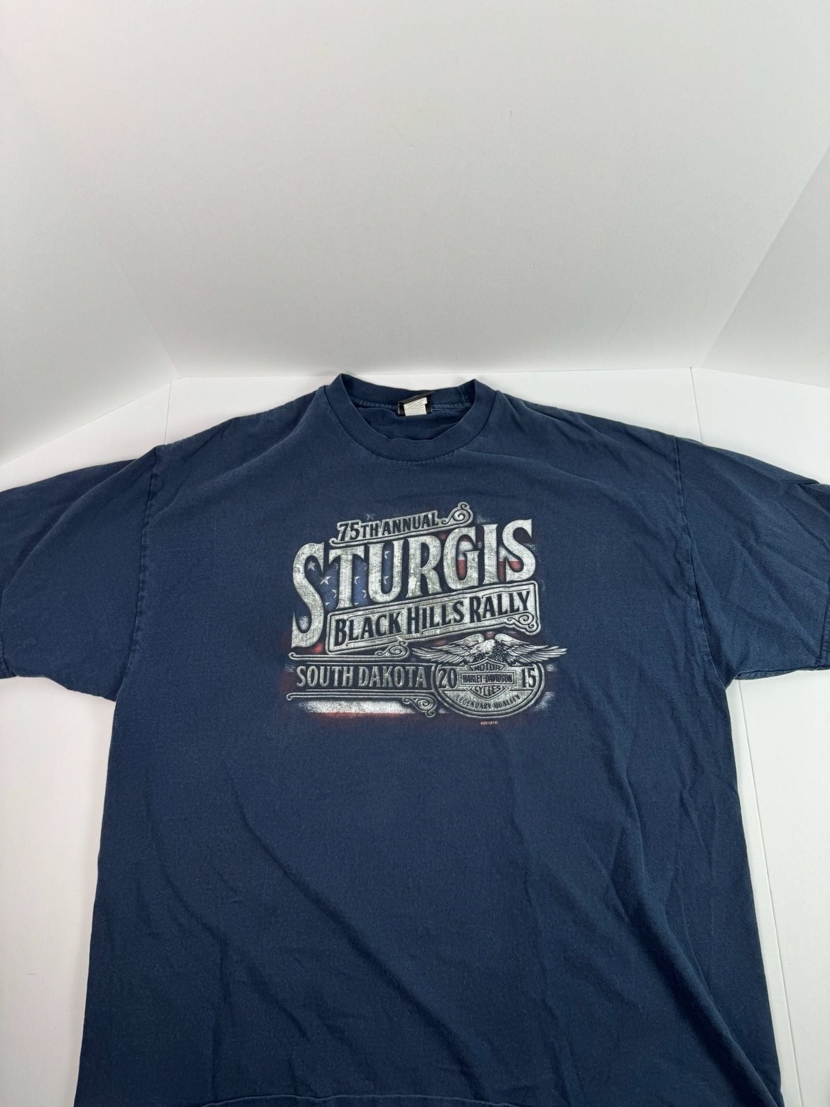 Harley-Davidson Sturgis 75th Anniversary Shirt, Navy Blue Size XXL 2015 
