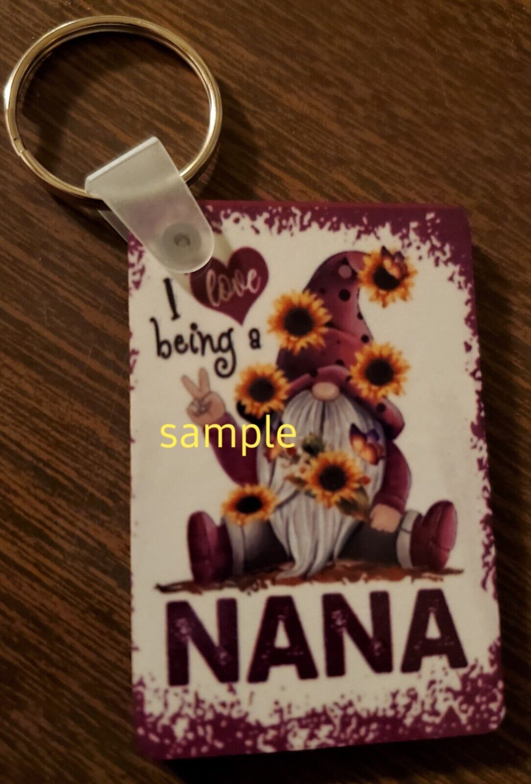 Gnome I Love Being A Nana  Keychain 