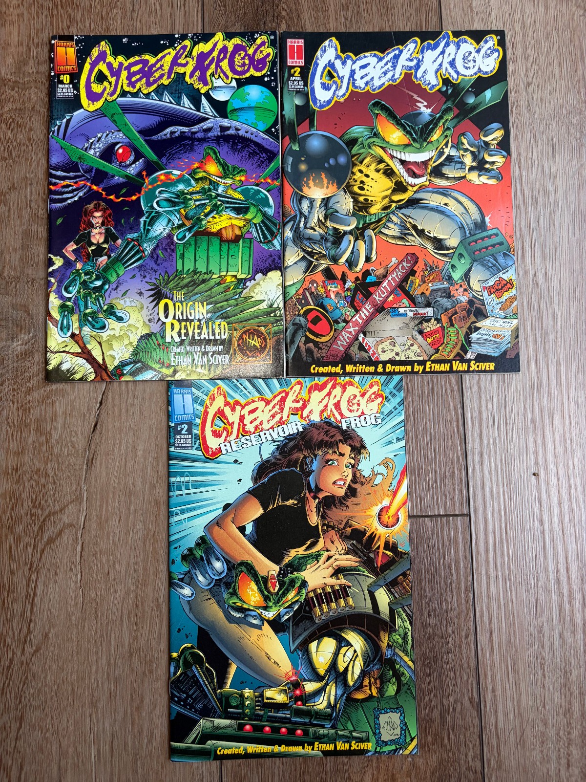 Harris - Cyberfrog # 0, 2 & Reservoir Frog # 2 (1996) - Ethan Van Sciver - VF+