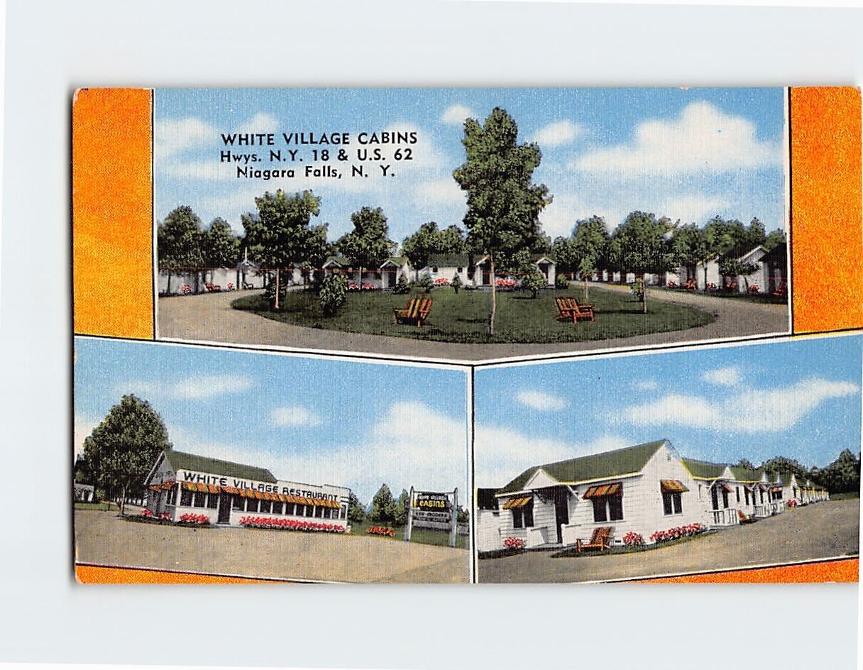 Postcard White Village Cabins Niagara Falls New York USA